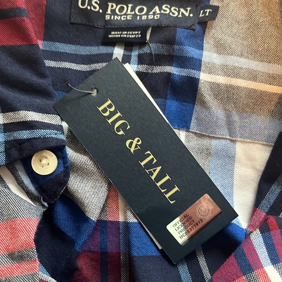 US Polo Assn. Men’s Tall Plaid Long Sleeve Button Down Shirt - Picture 7 of 9